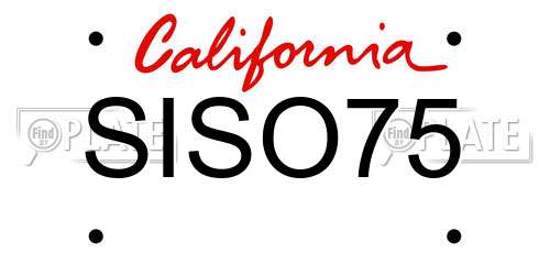 SISO75 California License Plate