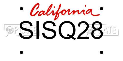 SISQ28 California License Plate