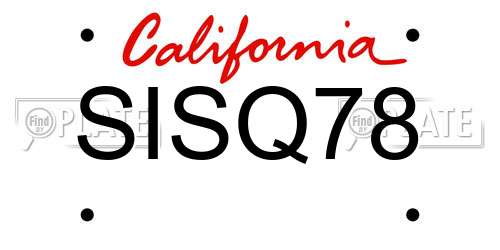 SISQ78 California License Plate