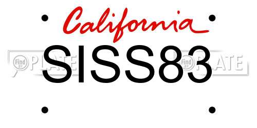 SISS83 California License Plate