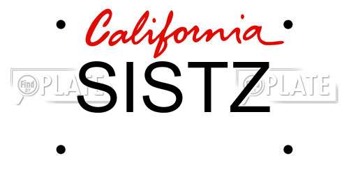 SISTZ California License Plate