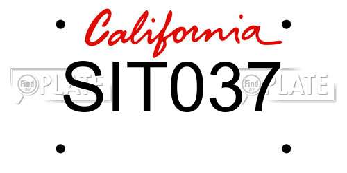 SIT037 California License Plate