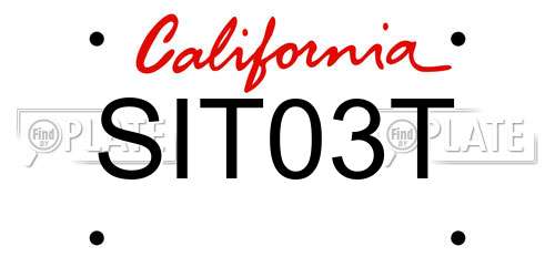 SIT03T California License Plate