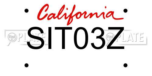 SIT03Z California License Plate