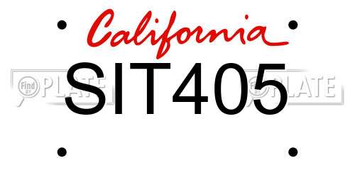 SIT405 California License Plate
