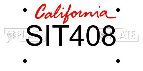 SIT408 California License Plate