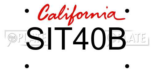 SIT40B California License Plate