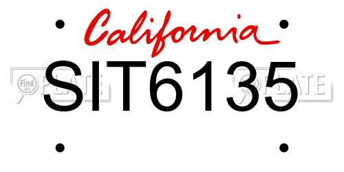 SIT6135 California License Plate