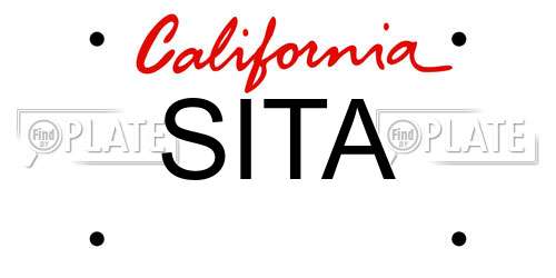 SITA California License Plate