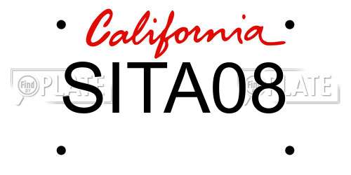 SITA08 California License Plate