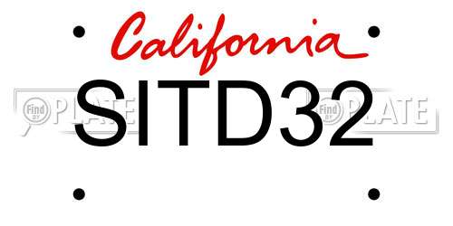 SITD32 California License Plate