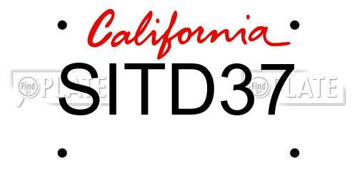 SITD37 California License Plate