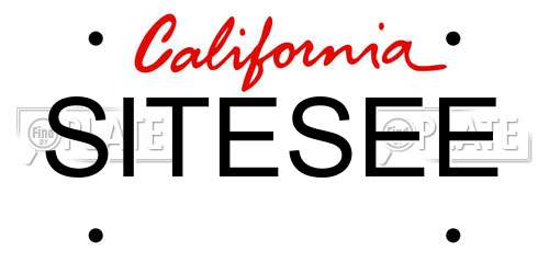 SITESEE California License Plate