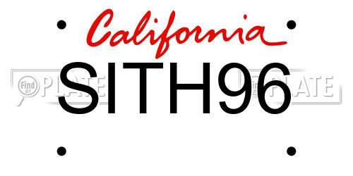 SITH96 California License Plate