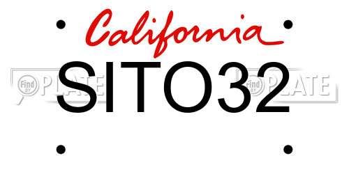 SITO32 California License Plate