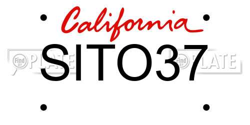 SITO37 California License Plate
