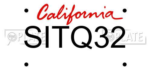 SITQ32 California License Plate