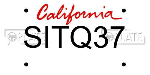 SITQ37 California License Plate