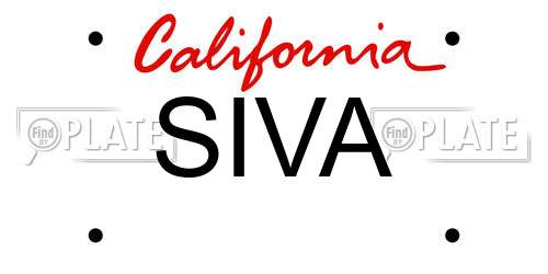 SIVA California License Plate