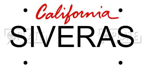 SIVERAS California License Plate