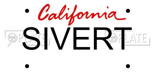 SIVERT California License Plate