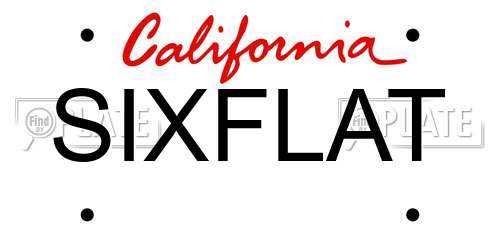 SIXFLAT California License Plate