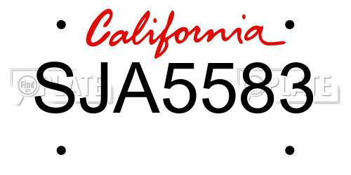 SJA5583 California License Plate