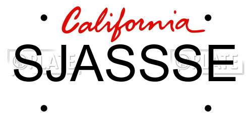 SJASSSE California License Plate