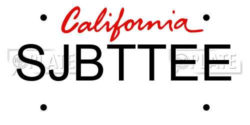 SJBTTEE California License Plate