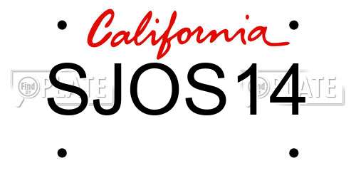SJOS14 California License Plate