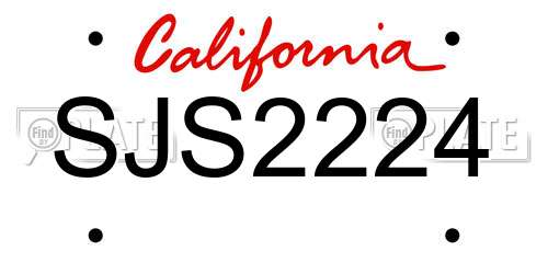 SJS2224 California License Plate