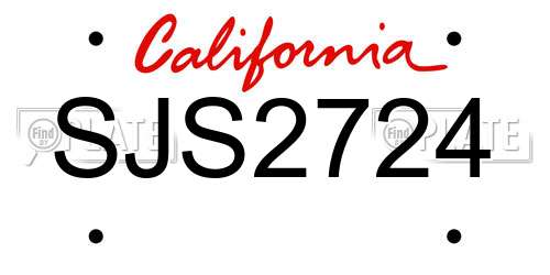SJS2724 California License Plate