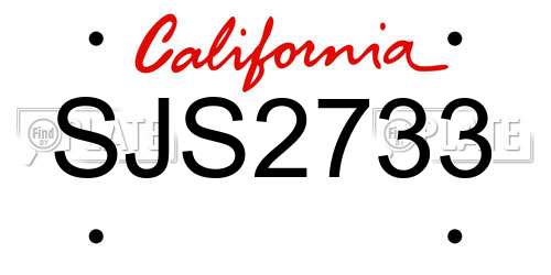 SJS2733 California License Plate