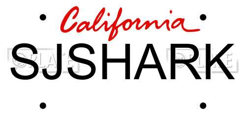 SJSHARK California License Plate