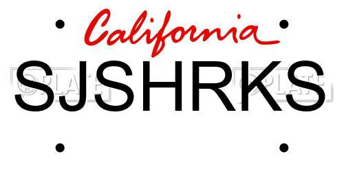 SJSHRKS California License Plate