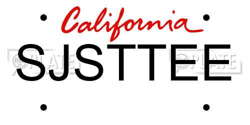 SJSTTEE California License Plate