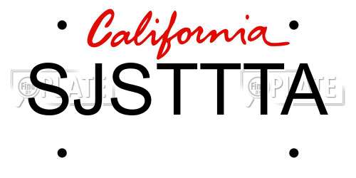 SJSTTTA California License Plate