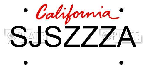 SJSZZZA California License Plate
