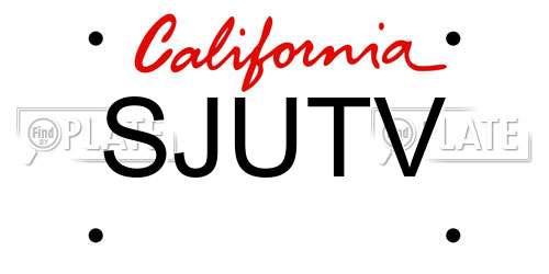 SJUTV California License Plate