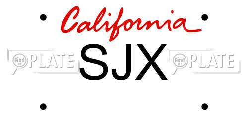 SJX California License Plate
