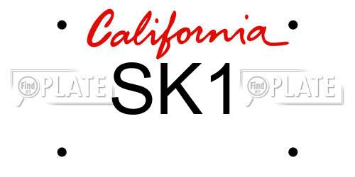 SK1 California License Plate