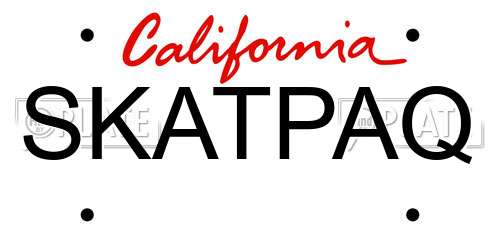 SKATPAQ California License Plate