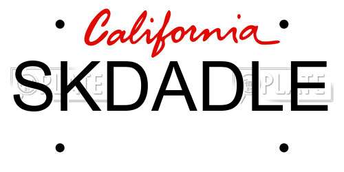 SKDADLE California License Plate