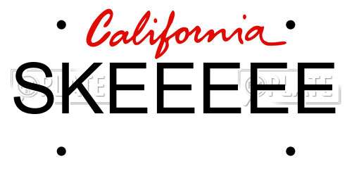 SKEEEEE California License Plate
