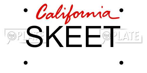 SKEET California License Plate