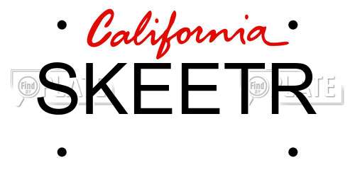 SKEETR California License Plate