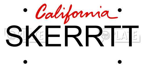 SKERRTT California License Plate