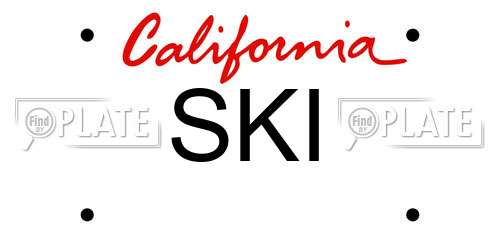 SKI California License Plate