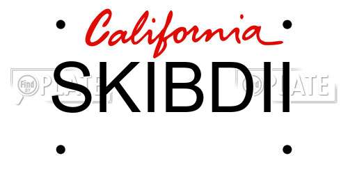 SKIBDII California License Plate