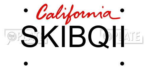 SKIBQII California License Plate